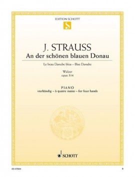 Blue Danube Waltz, op. 314 - Strauss - Piano Duet (1 Piano, 4 Hands) - Sheet Music