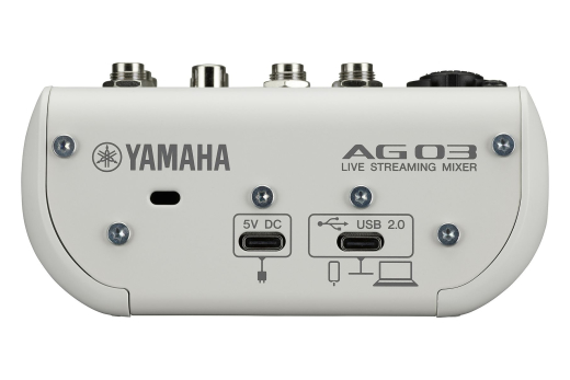 AG03MK2 3-Channel Live Streaming Loopback Audio USB Mixer - White