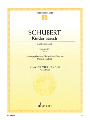 Schott - Childrens March op. Post. D928 - Schubert/Twelsiek - Piano Duet (1 Piano, 4 Hands) - Sheet Music
