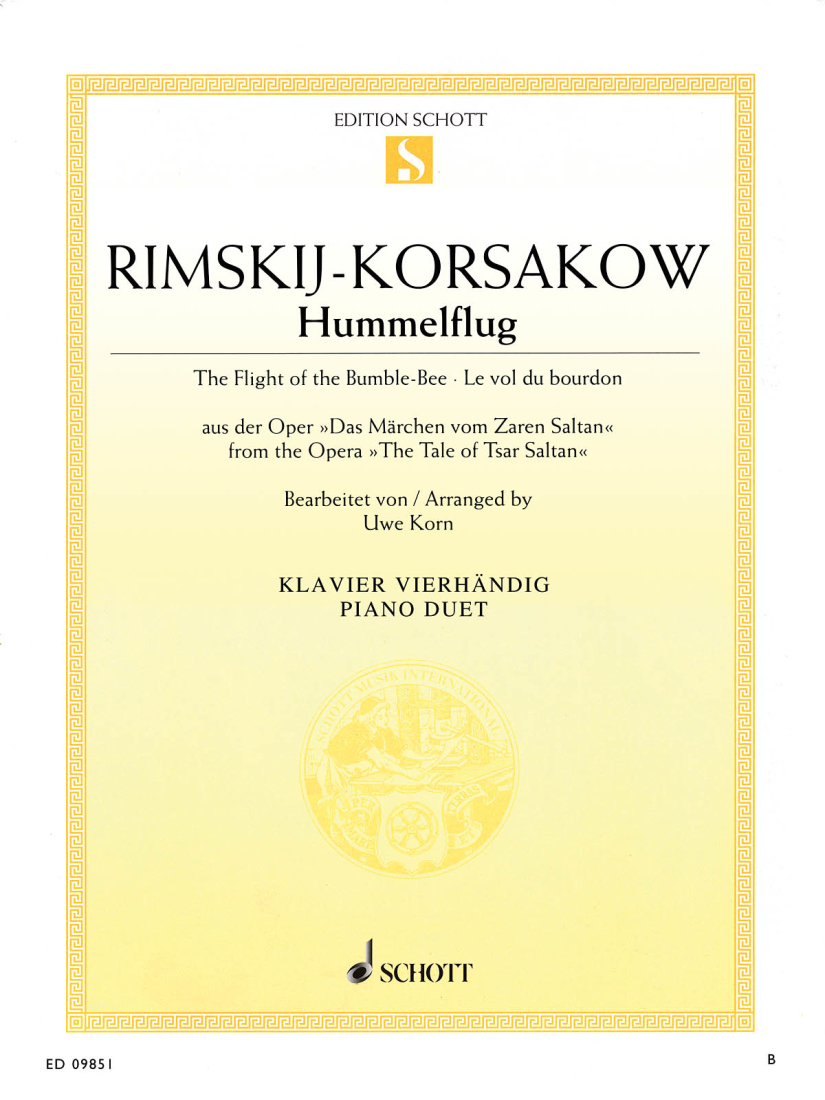 The Flight of the Bumble-Bee - Rimsky-Korsakov/Korn - Piano Duet (1 Piano, 4 Hands) - Sheet Music