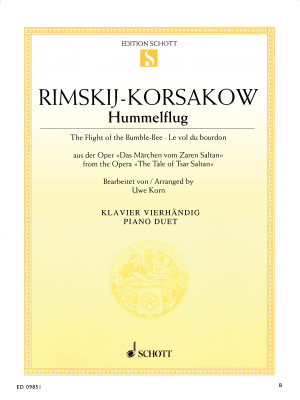 Schott - The Flight of the Bumble-Bee - Rimsky-Korsakov/Korn - Piano Duet (1 Piano, 4 Hands) - Sheet Music