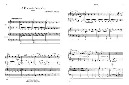 Romantic Interlude - Miller - Piano Quartet (2 Pianos, 8 Hands) - Book