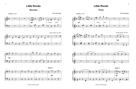 Little Rondo - Schneider - Piano Duet (1 Piano, 4 Hands) - Sheet Music