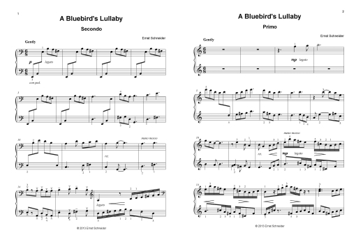 A Bluebird’s Lullaby - Schneider - Piano Duet (1 Piano, 4 Hands) - Sheet Music