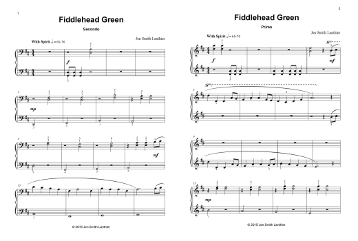 Fiddlehead Green - Lanthier - Piano Duet (1 Piano, 4 Hands) - Sheet Music