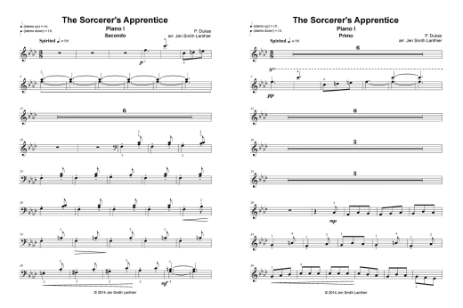 Sorcerer\'s Apprentice - Dukas/Lanthier - Piano Quartet (2 Pianos, 8 Hands) - Book