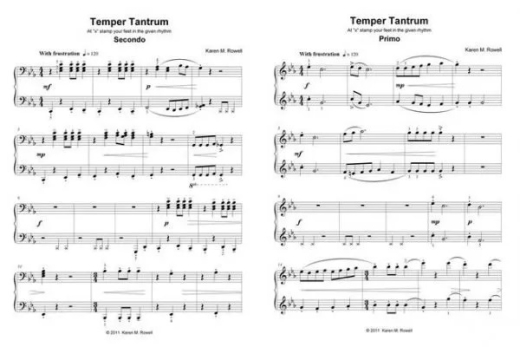 Temper Tantrum - Rowell - Piano Duet (1 Piano, 4 Hands) - Sheet Music
