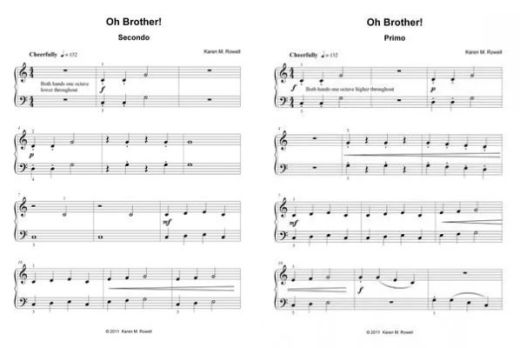 Oh! Brother - Rowell - Piano Duet (1 Piano, 4 Hands) - Sheet Music