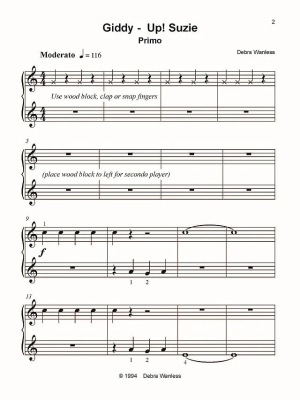 Giddy-Up! Suzie - Wanless - Piano Duet (1 Piano, 4 Hands) - Sheet Music