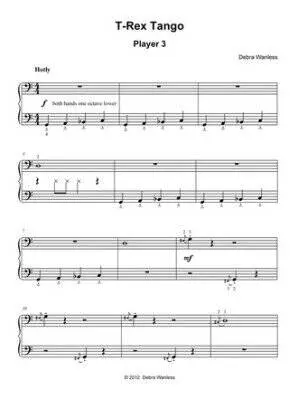 T- Rex Tango - Wanless - Piano Trio (1 Piano, 6 Hands) - Book