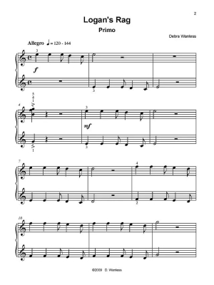 Logan\'s Rag - Wanless - Piano Duet (1 Piano, 4 Hands) - Sheet Music