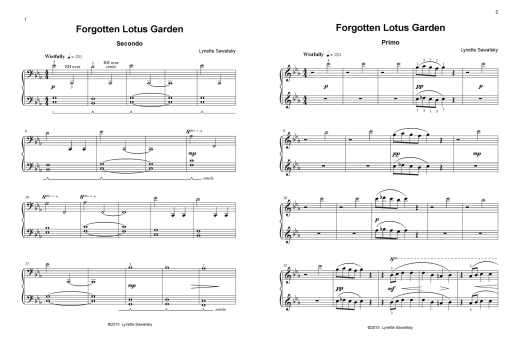 Forgotten Lotus Garden - Sawatsky - Piano Duet (1 Piano, 4 Hands) - Sheet Music