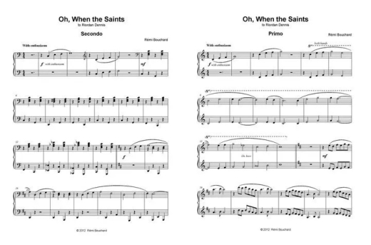 Oh When the Saints - Bouchard - Piano Duet (1 Piano, 4 Hands) - Sheet Music