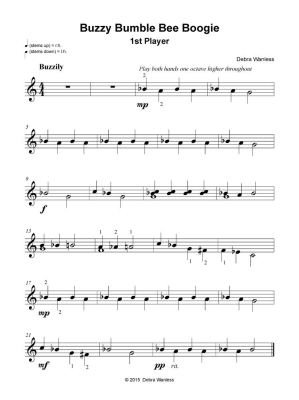 Buzzy Bumble Bee Boogie - Wanless - Piano Trio (1 Piano, 6 Hands) - Book