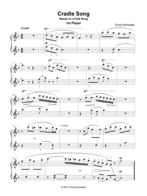 Cradle Song - Schneider - Piano Trio (1 Piano, 6 Hands) - Sheet Music