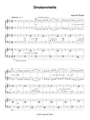 Dinatarantella - Rowell - Piano Trio (1 Piano, 6 Hands) - Sheet Music
