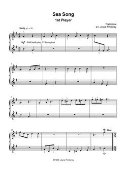 Sea Song - Pinckney - Piano Trio (1 Piano, 6 Hands) - Sheet Music