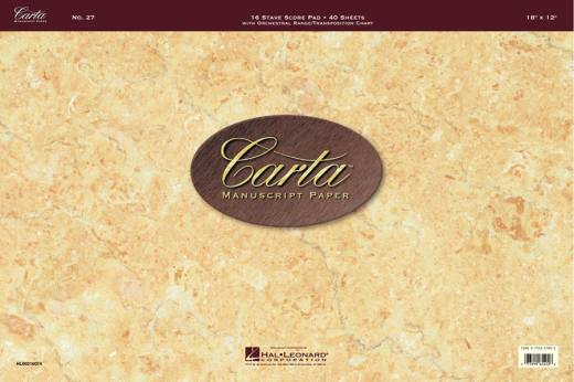 Hal Leonard - Carta Manuscript Paper: No. 27 - 16 Stave - Score Pad