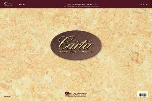 Hal Leonard - Carta Manuscript Paper: No. 27 - 16 Stave - Score Pad