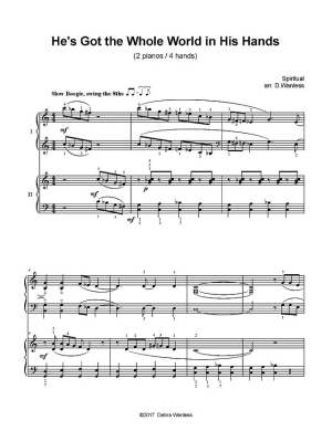 He\'s Got the Whole World in His Hands - Wanless - Piano Duet (2 Pianos, 4 Hands) - Sheet Music