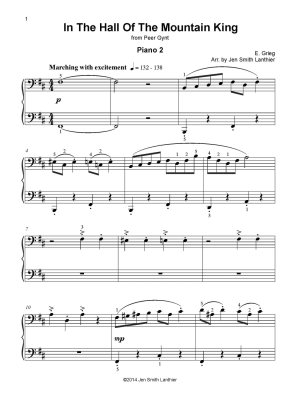In the Hall of the Mountain King - Grieg/Lanthier - Piano Duet (2 Pianos, 4 Hands) - Sheet Music