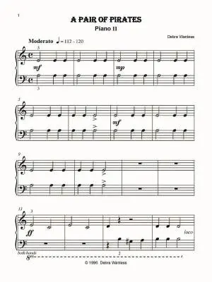 A Pair of Pirates - Wanless - Piano Duet (2 Pianos, 4 Hands) - Sheet Music