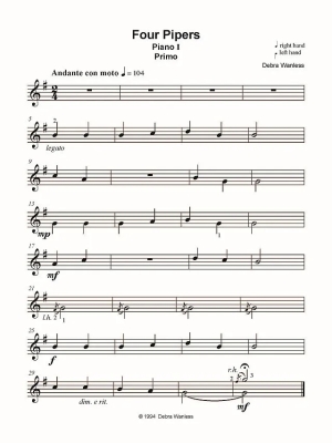 Four Pipers - Wanless - Piano Duet Quartet (2 Pianos, 8 hands) - Sheet Music