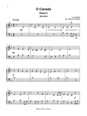 O Canada - Lavallee/Rowell - Piano Quartet (2 Pianos, 8 Hands) - Sheet Music
