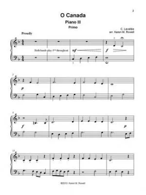 O Canada - Lavallee/Rowell - Piano Quartet (2 Pianos, 8 Hands) - Sheet Music