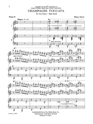 Champagne Toccata - Gillock - Piano Quartet (2 Pianos, 8 Hands) - Sheet Music