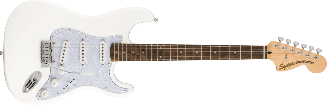 FSR Affinity Series Stratocaster, Laurel Fingerboard, White Pearloid Pickguard - Arctic White