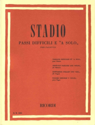 Ricordi - Difficult  Passages and Solos - Stadio - Bassoon - Book