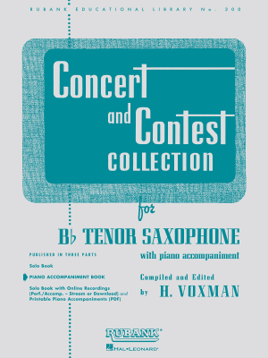 Rubank Publications - Concert and Contest Collection for Bb Tenor Saxophone Voxman Accompagnement de piano Livre