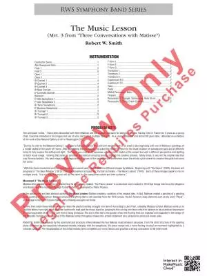 The Music Lesson (Mvt. 3 from Three Conversations With Matisse) - Smith - Concert Band - Gr. 4.5