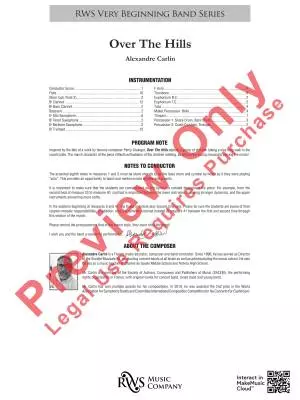 Over The Hills - Carlin - Concert Band - Gr. 0.5