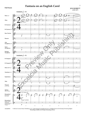 Fantasia on an English Carol - Bubbett - Concert Band - Gr. 3