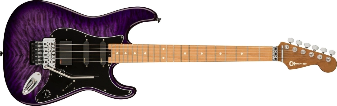 Marco Sfogli Signature Pro-Mod So-Cal Style 1 HSS FR CM QM, Caramelized Maple Fingerboard - Transparent Purple Burst