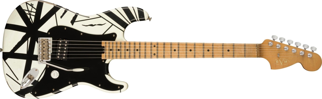 EVH Striped Series '78 Eruption, Maple Fingerboard - White With 