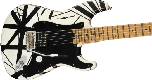 Striped Series \'78 Eruption, Maple Fingerboard - White with Black Stripes Relic