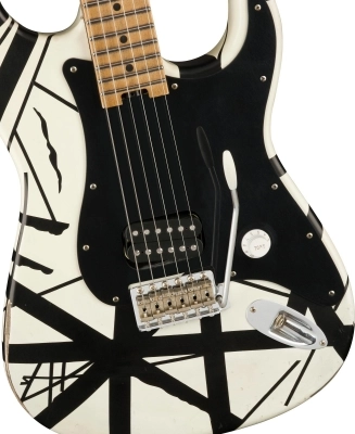 Striped Series \'78 Eruption, Maple Fingerboard - White with Black Stripes Relic