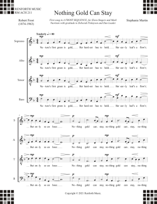 Nothing Gold Can Stay - Frost/Martin - SATB