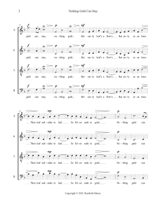 Nothing Gold Can Stay - Frost/Martin - SATB