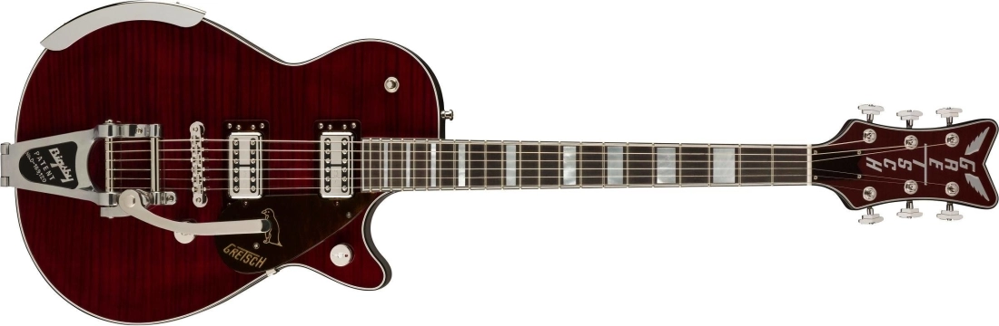 G6134TFM-NH Nigel Hendroff Signature Penguin, Ebony Fingerboard - Dark Cherry Metallic Flame