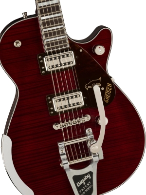 G6134TFM-NH Nigel Hendroff Signature Penguin, Ebony Fingerboard - Dark Cherry Metallic Flame