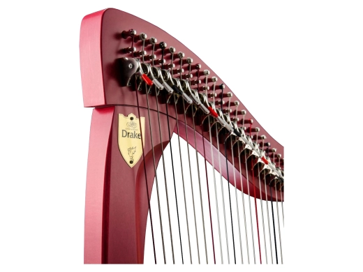 Drake 34-String Lever Harp w/Legs - Two Tone Burgundy and Natural