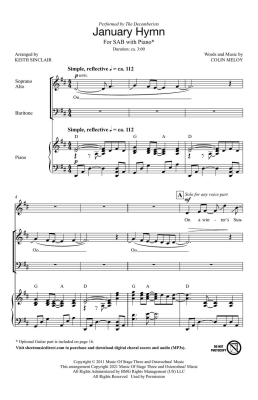 January Hymn - Meloy/Sinclair - SAB