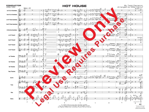 Hot House - Dameron/Kamuf - Jazz Ensemble - Gr. 3.5