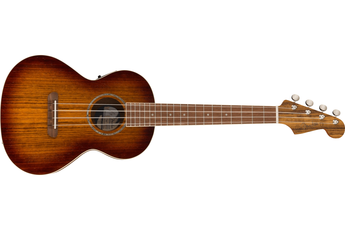 Rincon Tenor Acoustic/Electric Ukulele, Walnut Fingerboard with Gigbag - Aged Cognac Burst