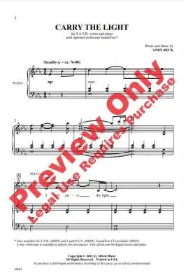 Carry the Light - Beck - SATB