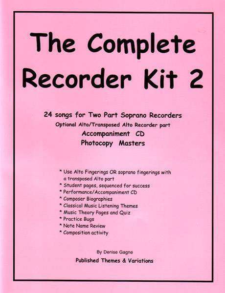 Recorder Resource Kit 2 - Gagne - Book/CD